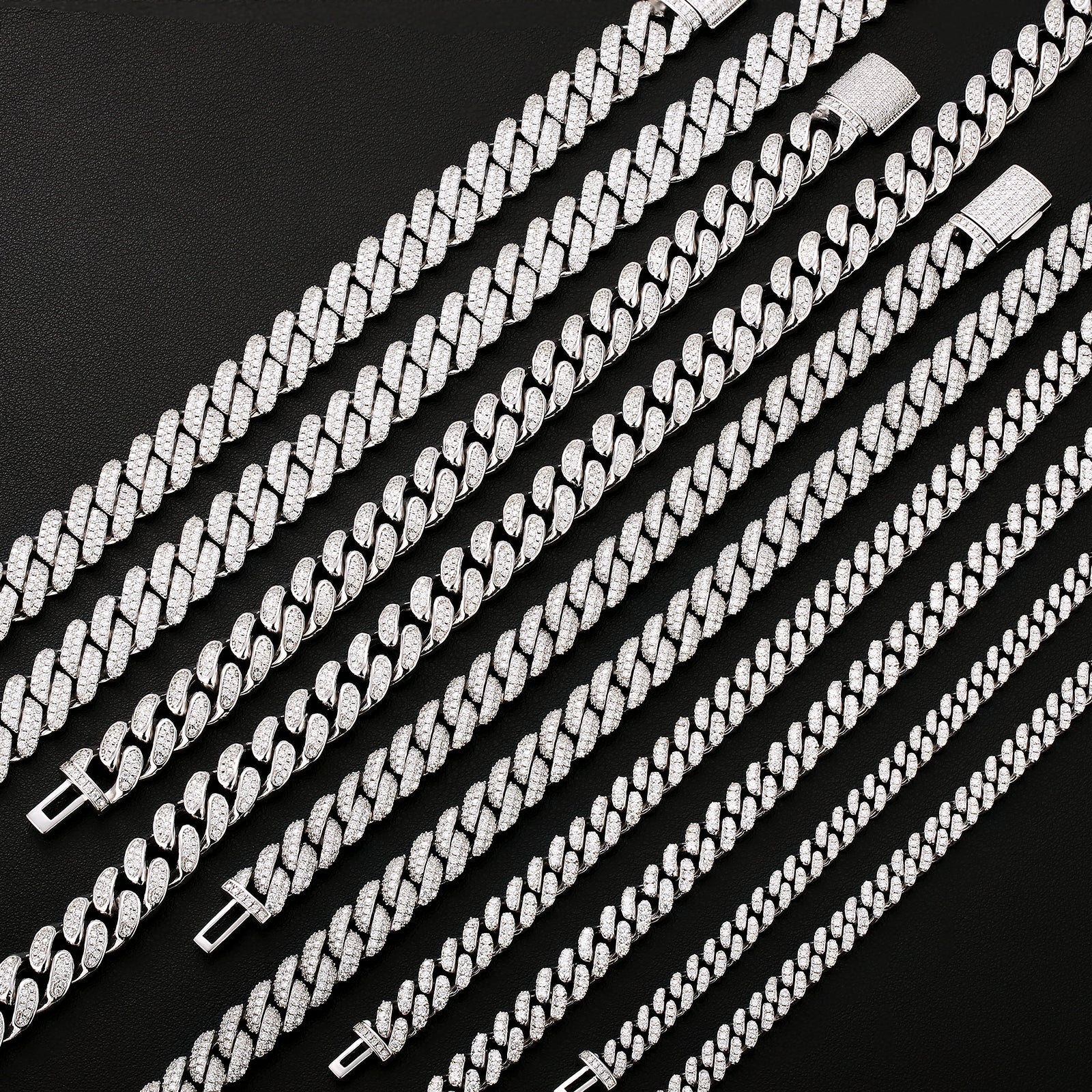 8mm モアサナイト 純銀 喜平 ブレスレット メンズ BOX-CLASP KRKC