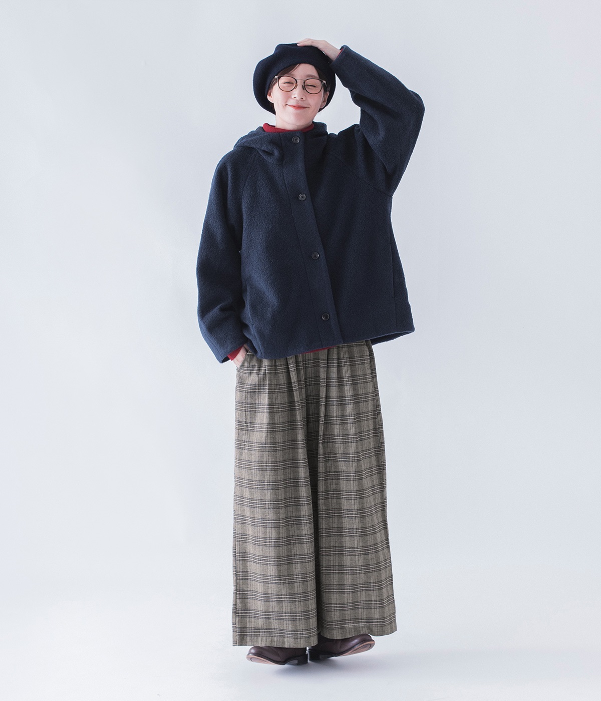 ブークレ フードショートコート｜&yarn（アンドヤーン）の商品詳細