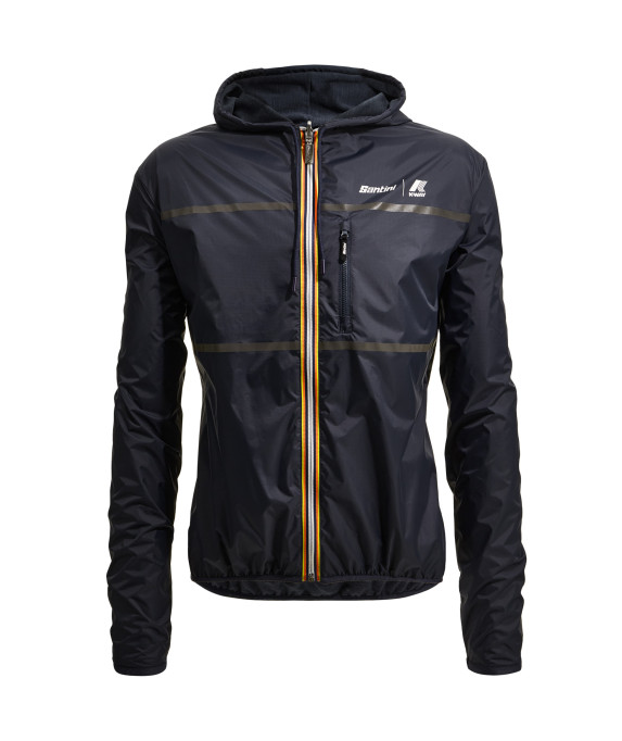 SANTINI X KWAY - REVERSIBLE WIND JACKET - BLACK