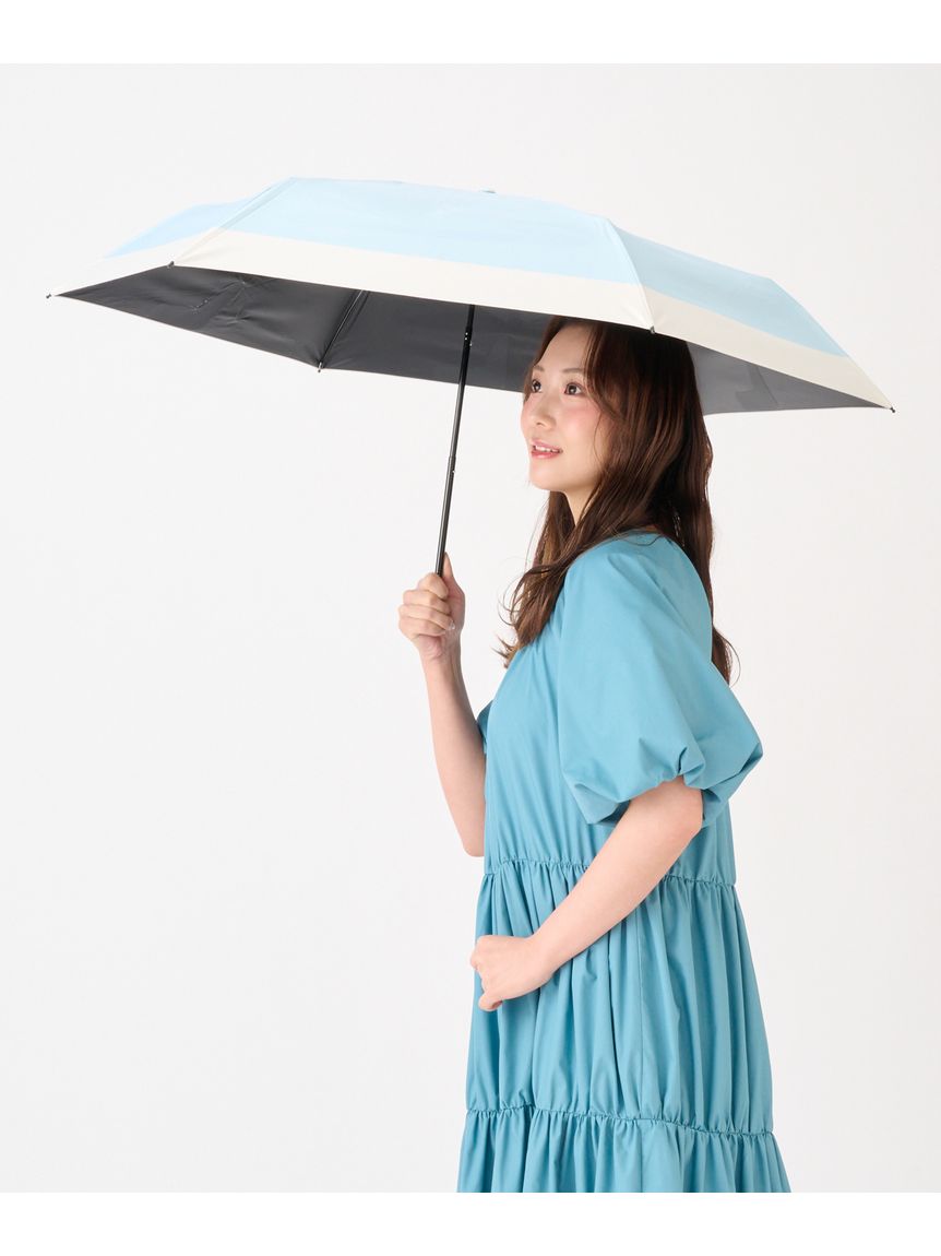 晴雨兼用折りたたみ日傘】ウラワザ(urawaza）ボーダー 55㎝ 折りたたみ