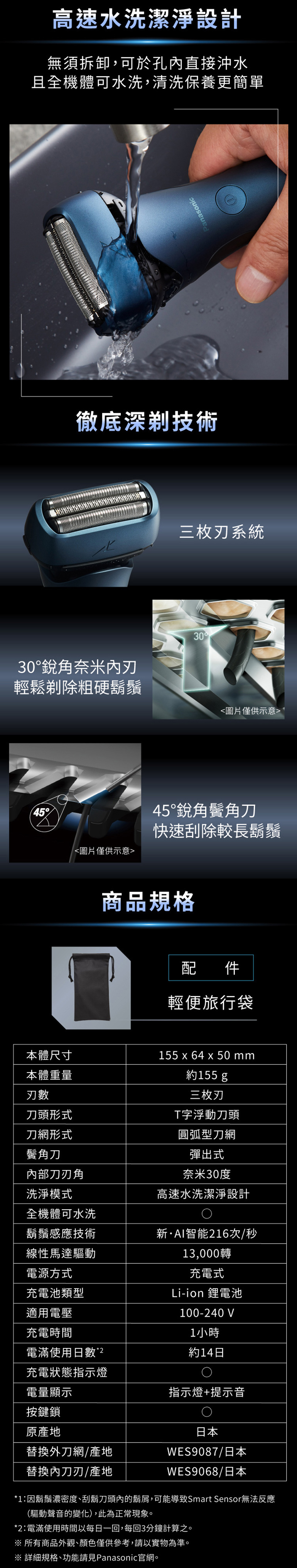 Panasonic 國際牌極簡系3枚刃電鬍刀ES-LT4B-A