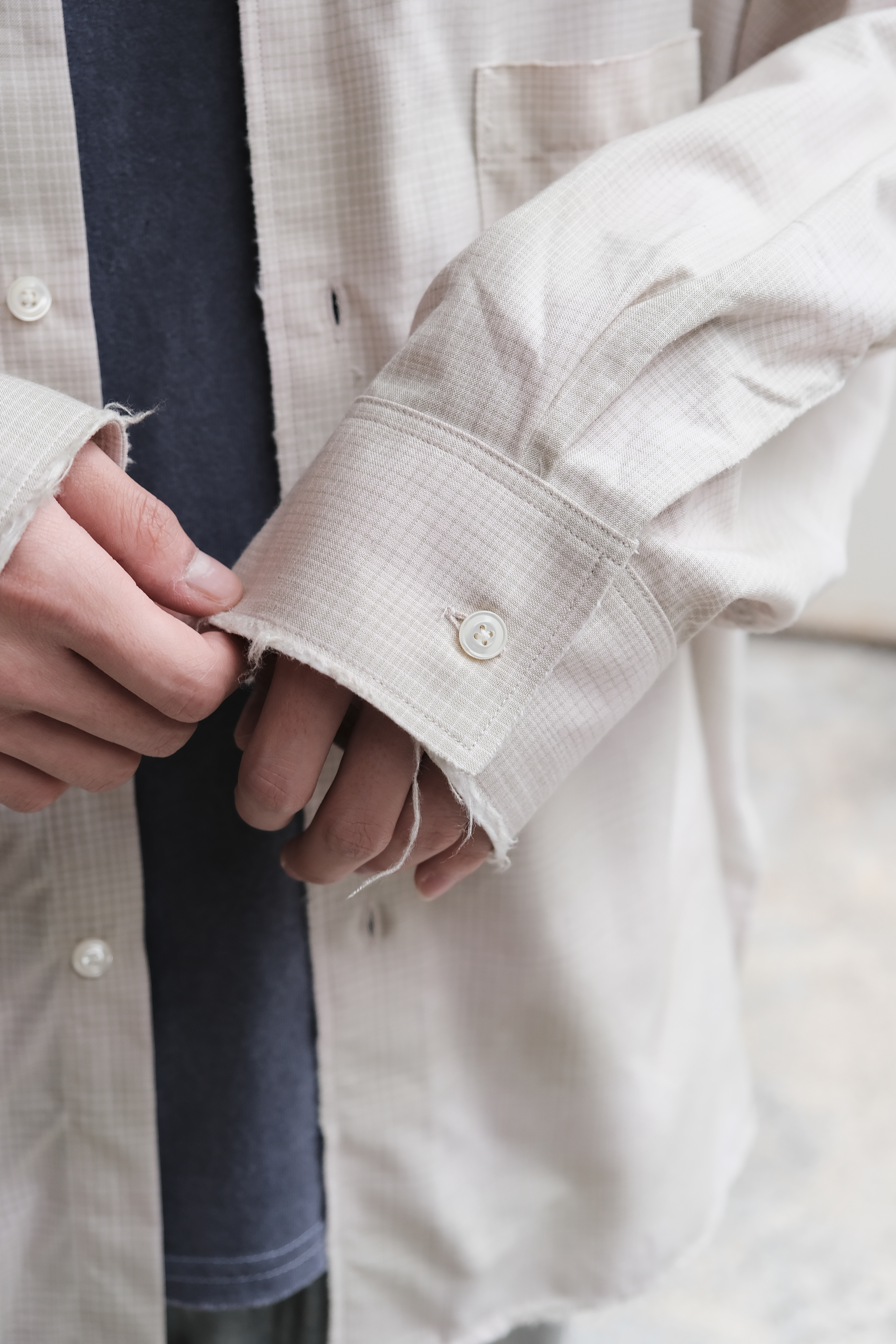 ANCELLM - OMBRECHECK SHIRT / 2COLORS