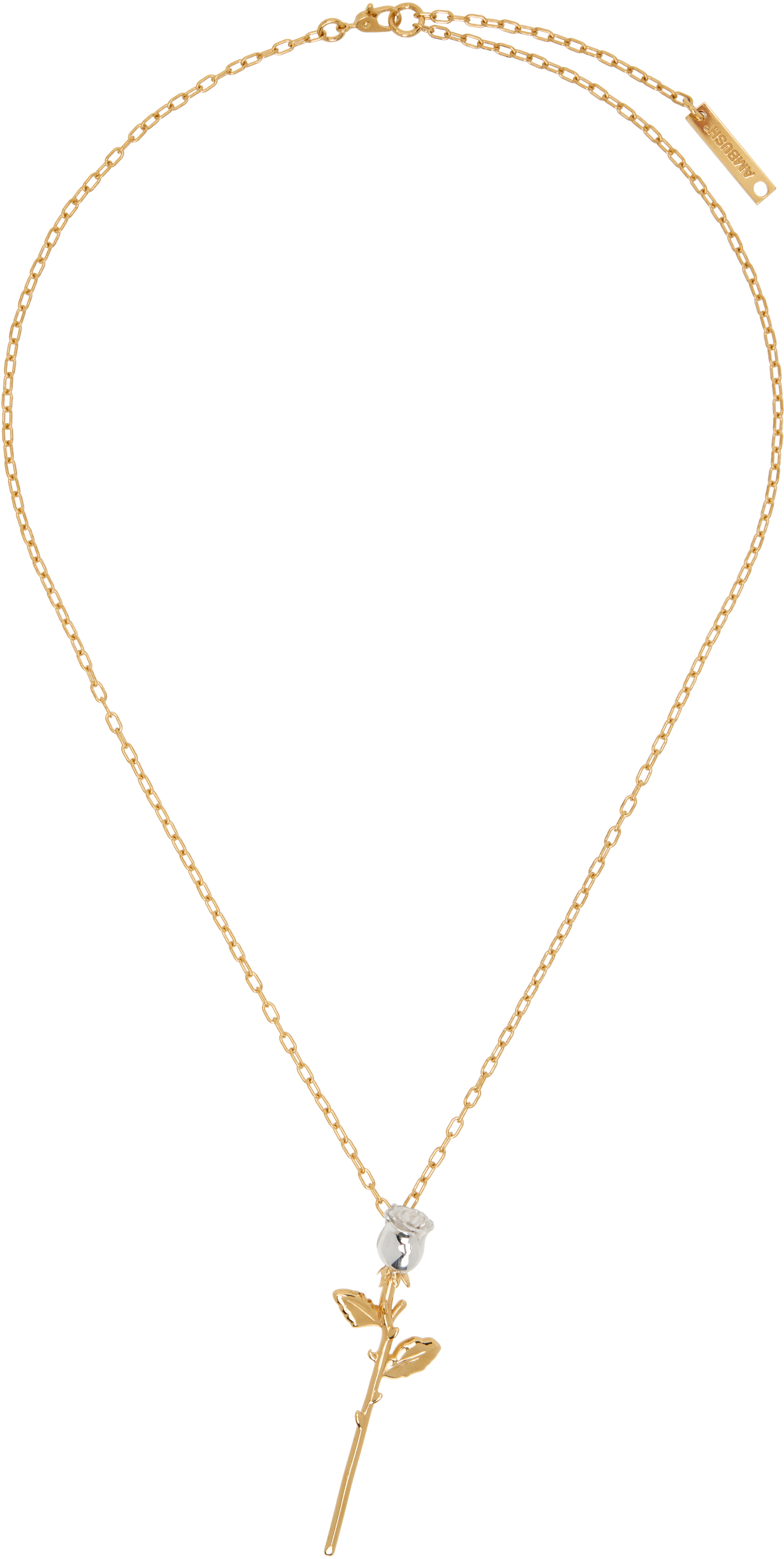 AMBUSH: Gold Rose Charm Necklace | SSENSE