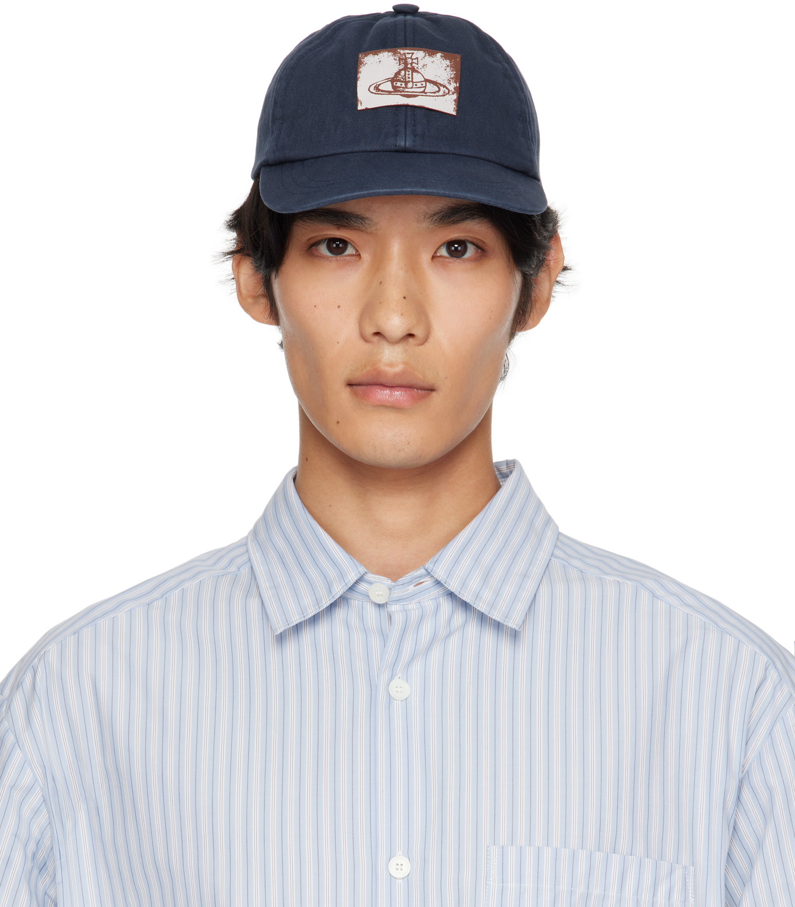 Vivienne Westwoodのブルー コットンツイル ベースボールキャップが