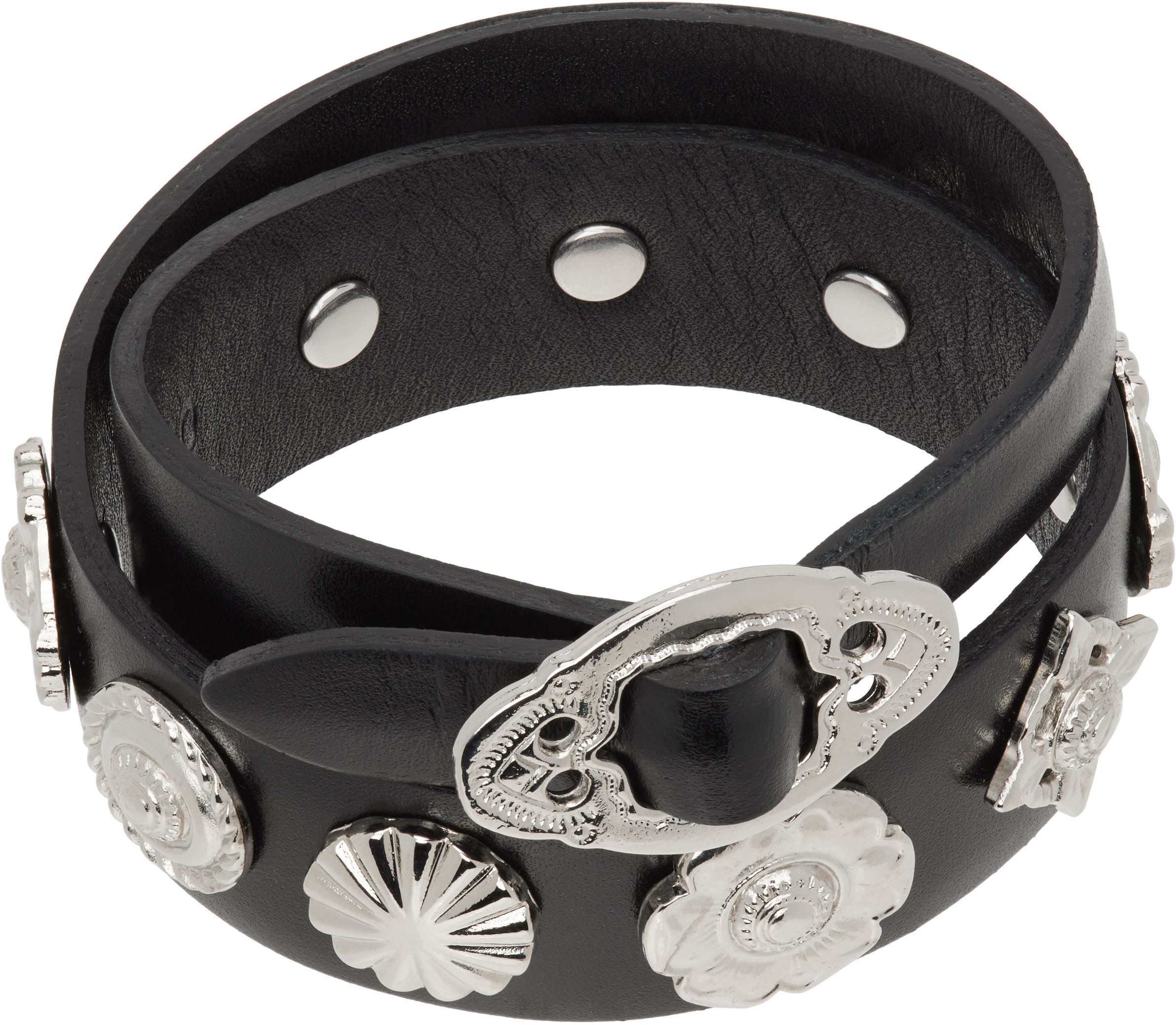 Toga Pullaのブラック Double レザー バングルブレスレットがセール中