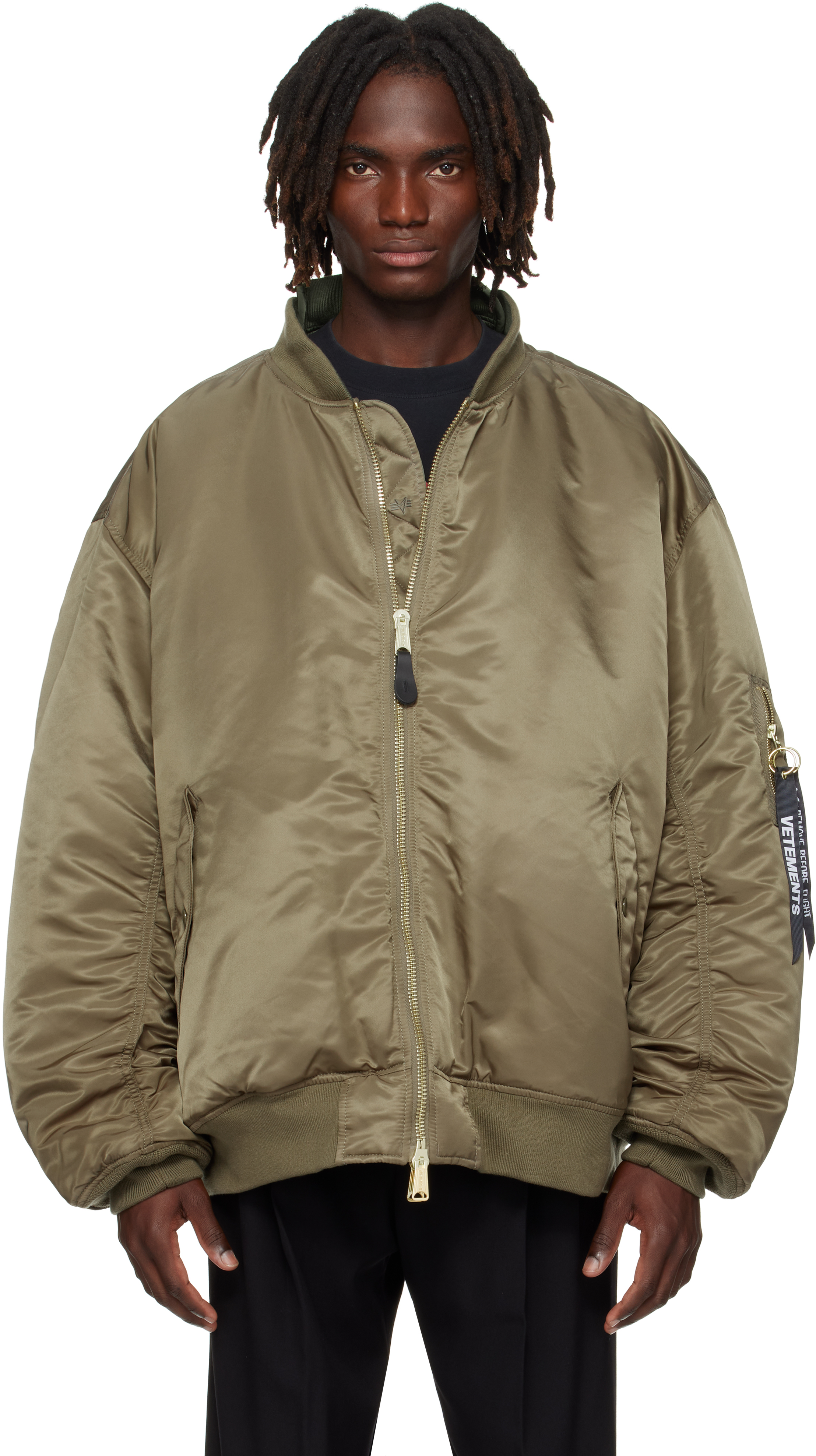 VETEMENTSのカーキ Alpha Industriesエディション Cut-Up リバーシブル