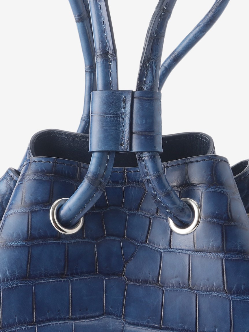 受注生産】クロコダイル革ポロサス 巾着バッグ（バッグ）｜山本製鞄