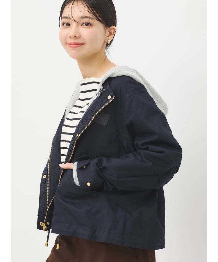 パーカー付きミリタリーブルゾン/earth music&ecology（アース