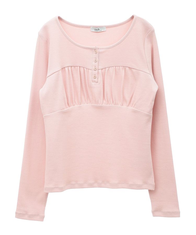 切替ギャザーコンパクトカットプルオーバー/earth music&ecology