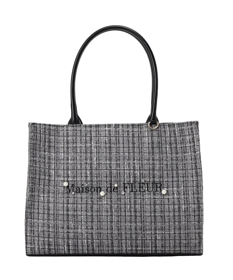 ビジューツイードスクエアトートバッグ/Maison de FLEUR（メゾン ド