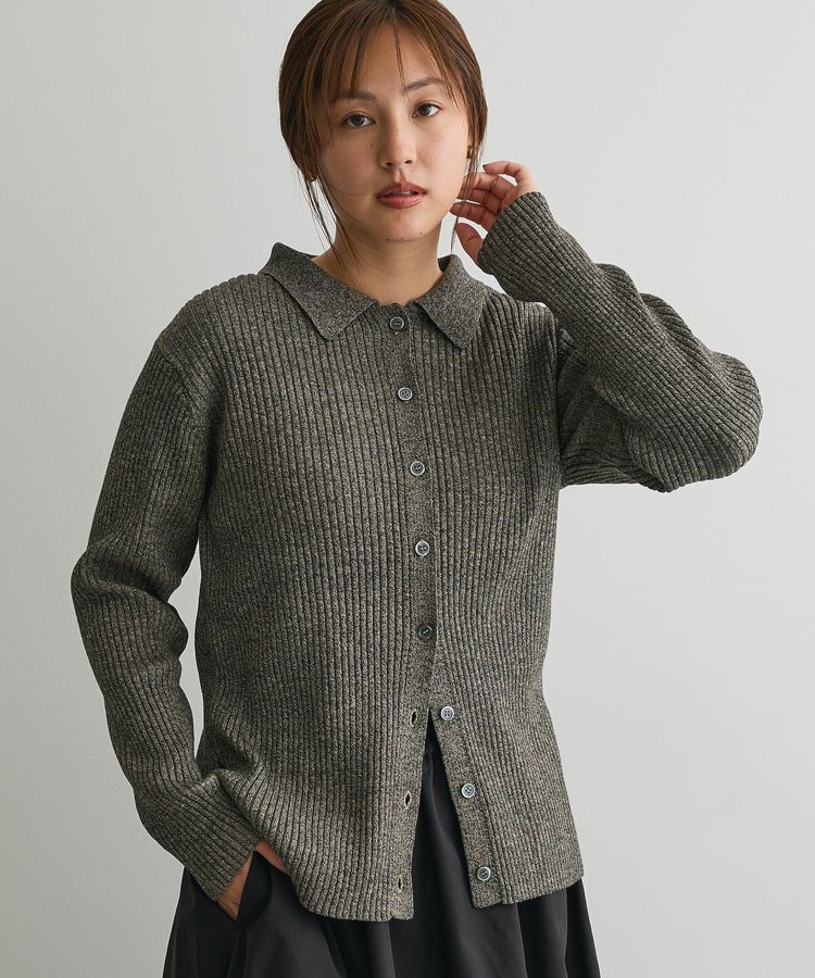 ミックスカラーポロ襟ニットカーディガン/CRAFT STANDARD BOUTIQUE