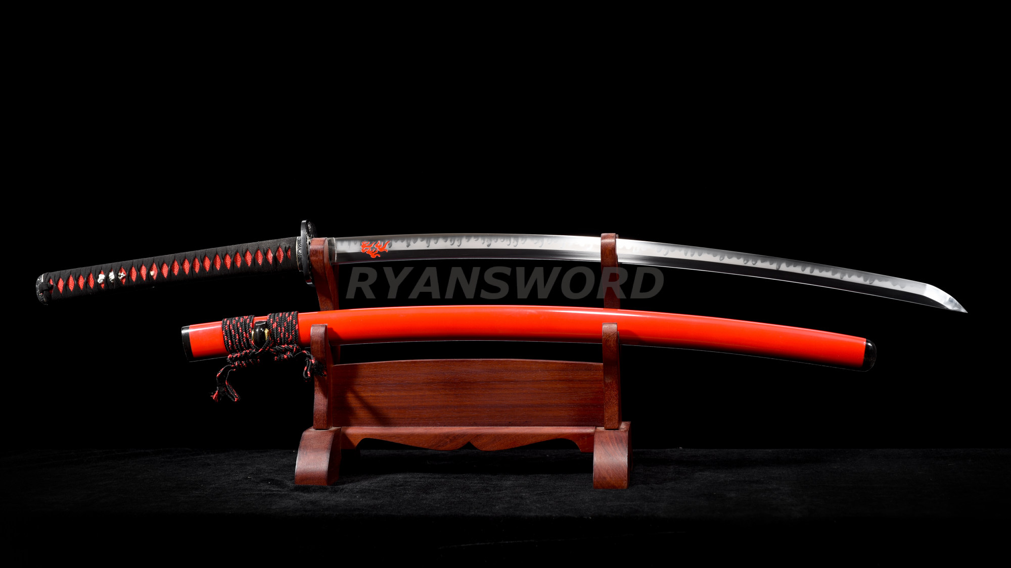 Hinoken ( Fire Sword ) Clay Tempered Katana T10 Steel Hazuya