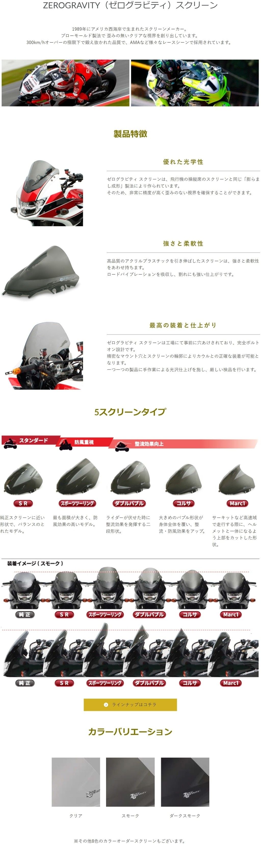 Webike | ZEROGRAVITY ゼログラビティ スクリーン 【スポーツ