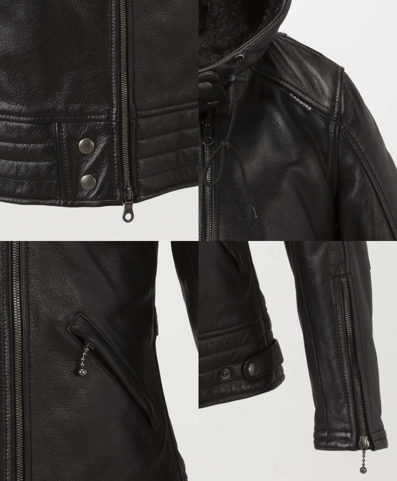Webike | KADOYA カドヤ KL-HOODED [K'S LEATHER] レザーパーカー(1165