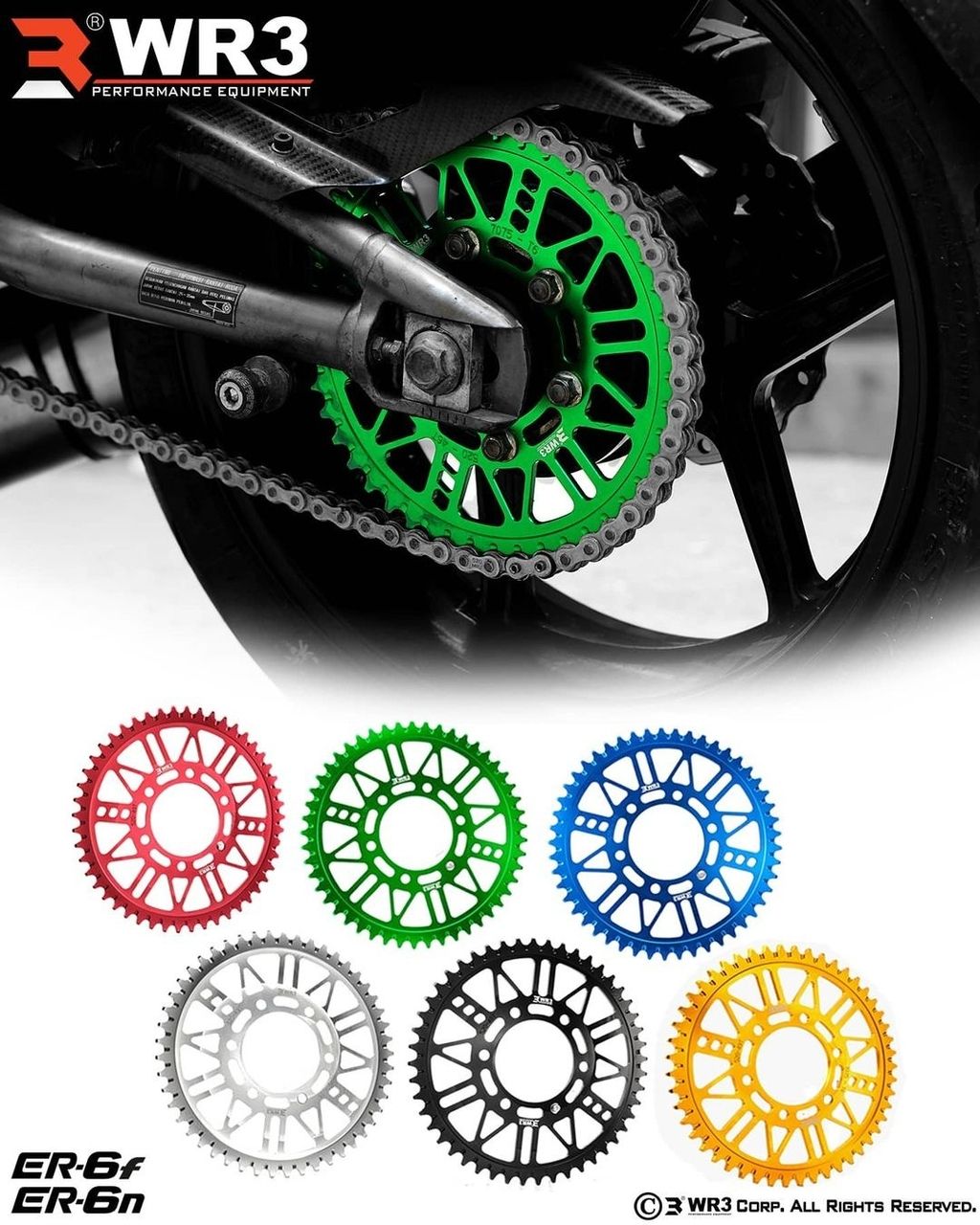 Webike | WR3 ダブルアールスリー リアスプロケット ER-6f(WR3-Rear