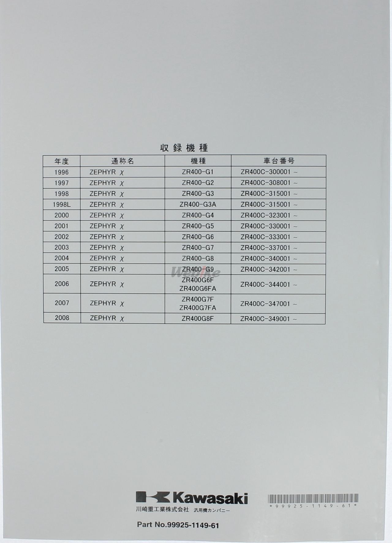 Webike | KAWASAKI カワサキ サービスマニュアル (補足版) 【和文