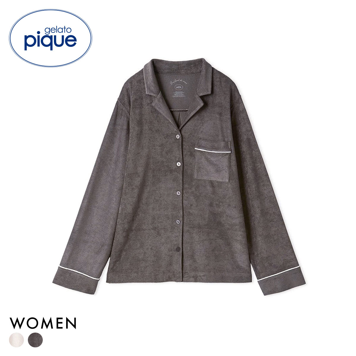 ジェラートピケ レディース パイルシャツ ジェラピケ パジャマ ルーム