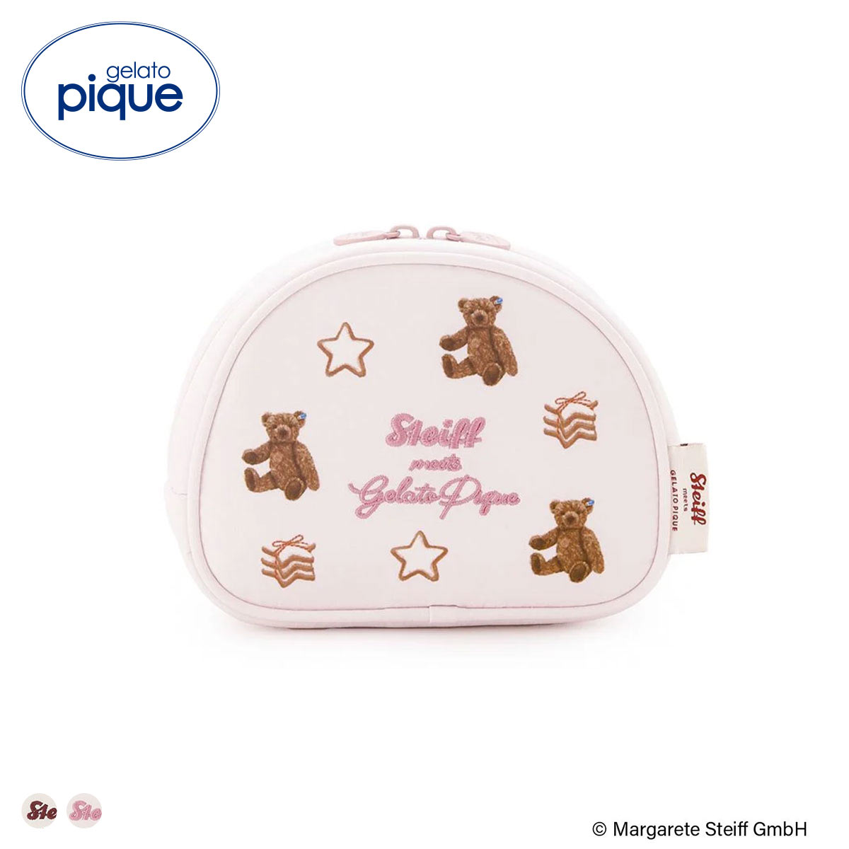 ジェラートピケ シュタイフ 総柄ポーチ ジェラピケ gelato pique