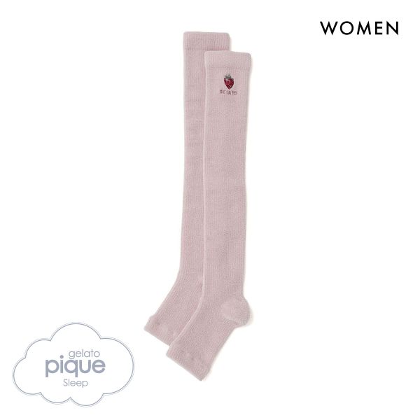 ジェラートピケ スリープ レディース ベア刺繍 着圧ソックス