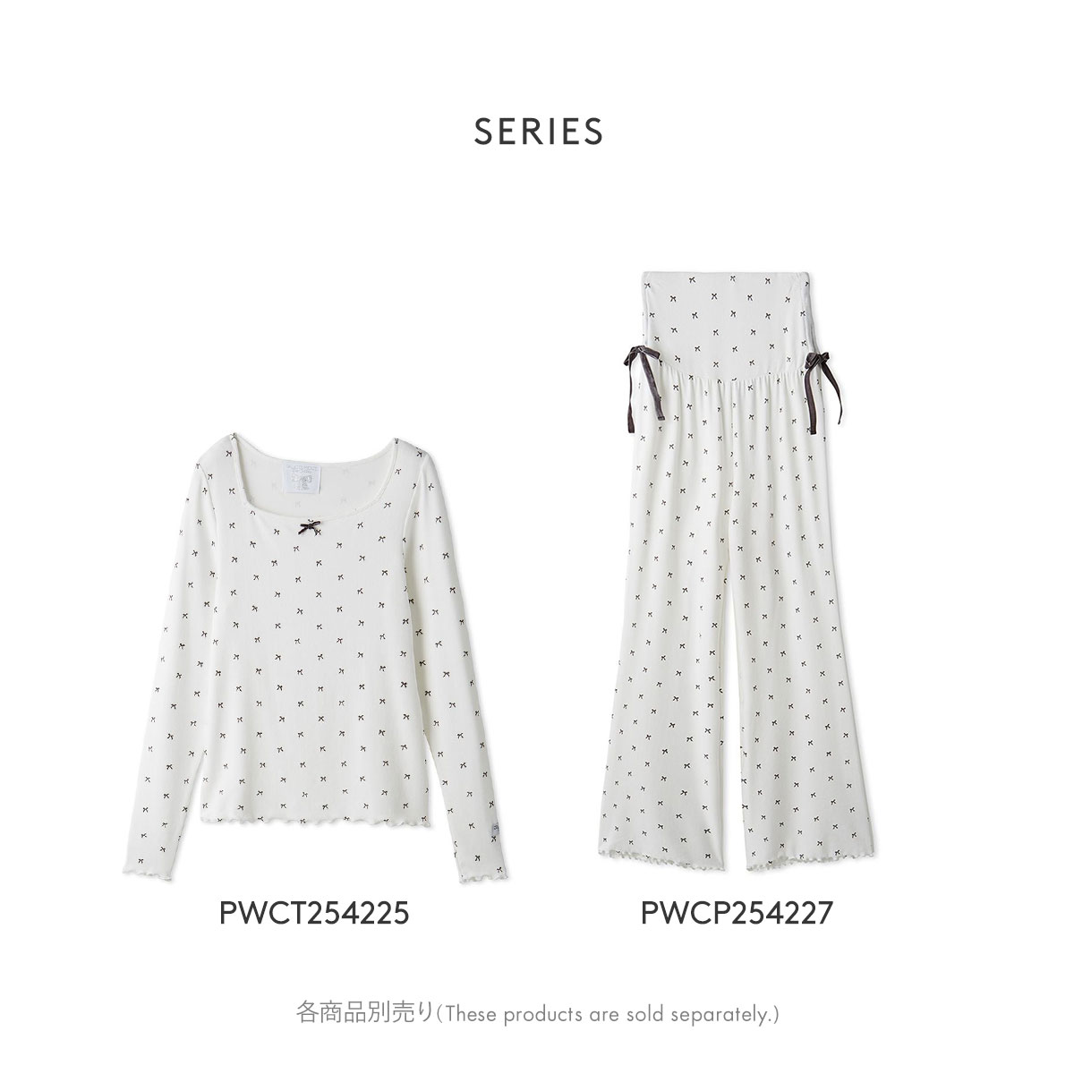 ジェラートピケ レディース HALLOWEEN 針抜きリボン柄ロングパンツ