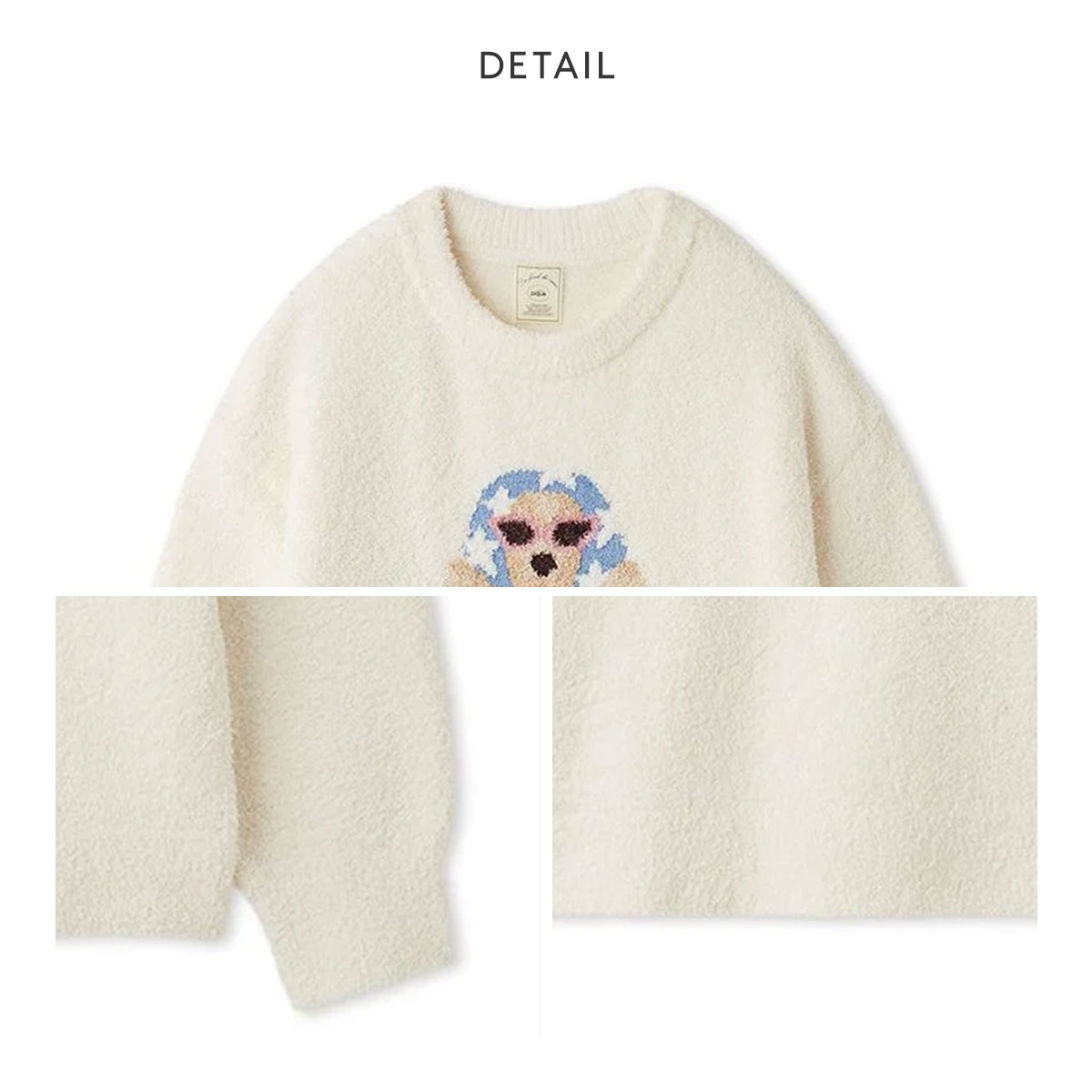 ジェラートピケ レディース スカーフDOG ジャガードプルオーバー