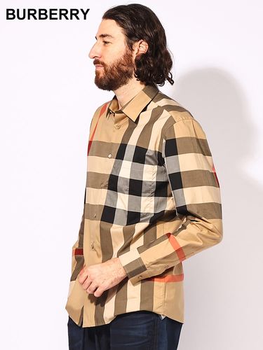 BURBERRY (バーバリー) 綿100％ チェック柄 長袖 シャツ BB8071445
