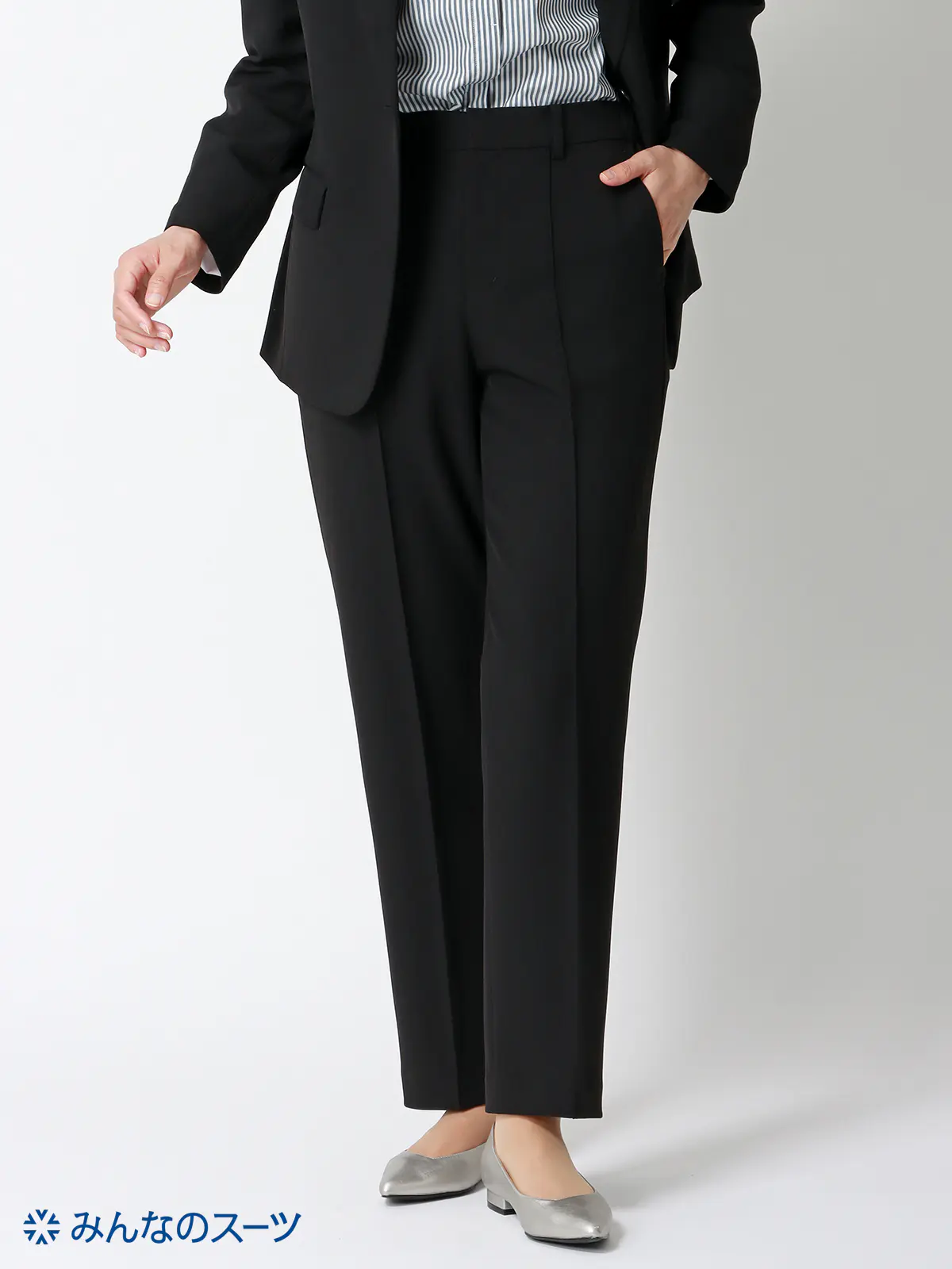 みんなのスーツ／ピンタックストレートパンツ／ウォッシャブル