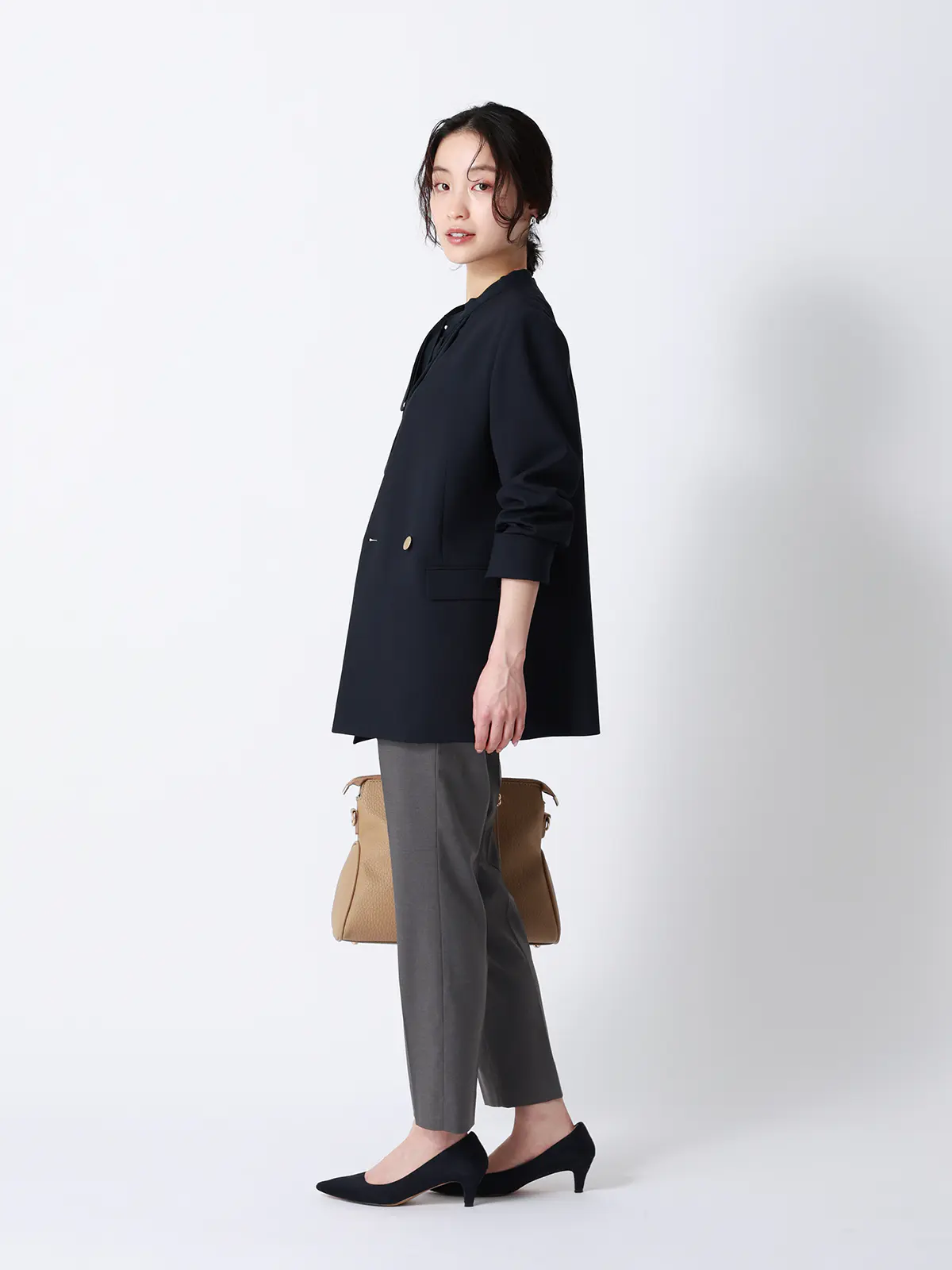 テーパードパンツ／ウォッシャブル／ギャバストレッチ／無地 | SUIT