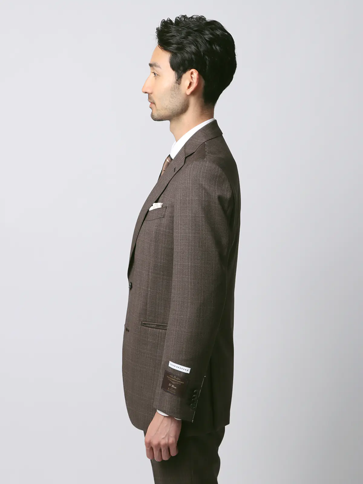 スーツ／2つボタン／CANONICO／21μ PRUNELLE／グレンチェック／CH25