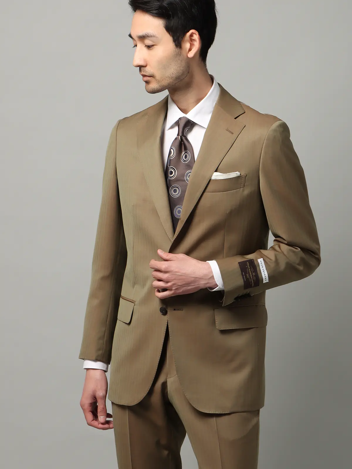 スーツ／3つボタン／CANONICO／BEAUSOLEIL／ヘリンボーン ／TR24