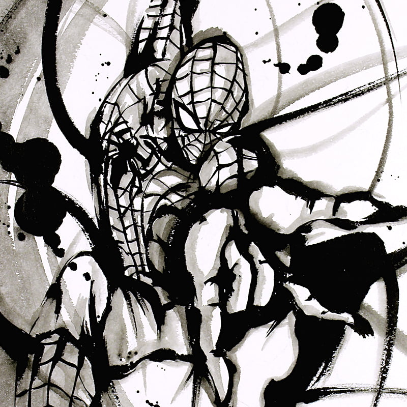 マーベル 武人画原画「スパイダーマンD」｜浮世絵工房