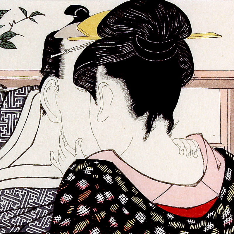 喜多川歌麿 浮世絵春画「歌まくら・料亭の二階」｜浮世絵工房