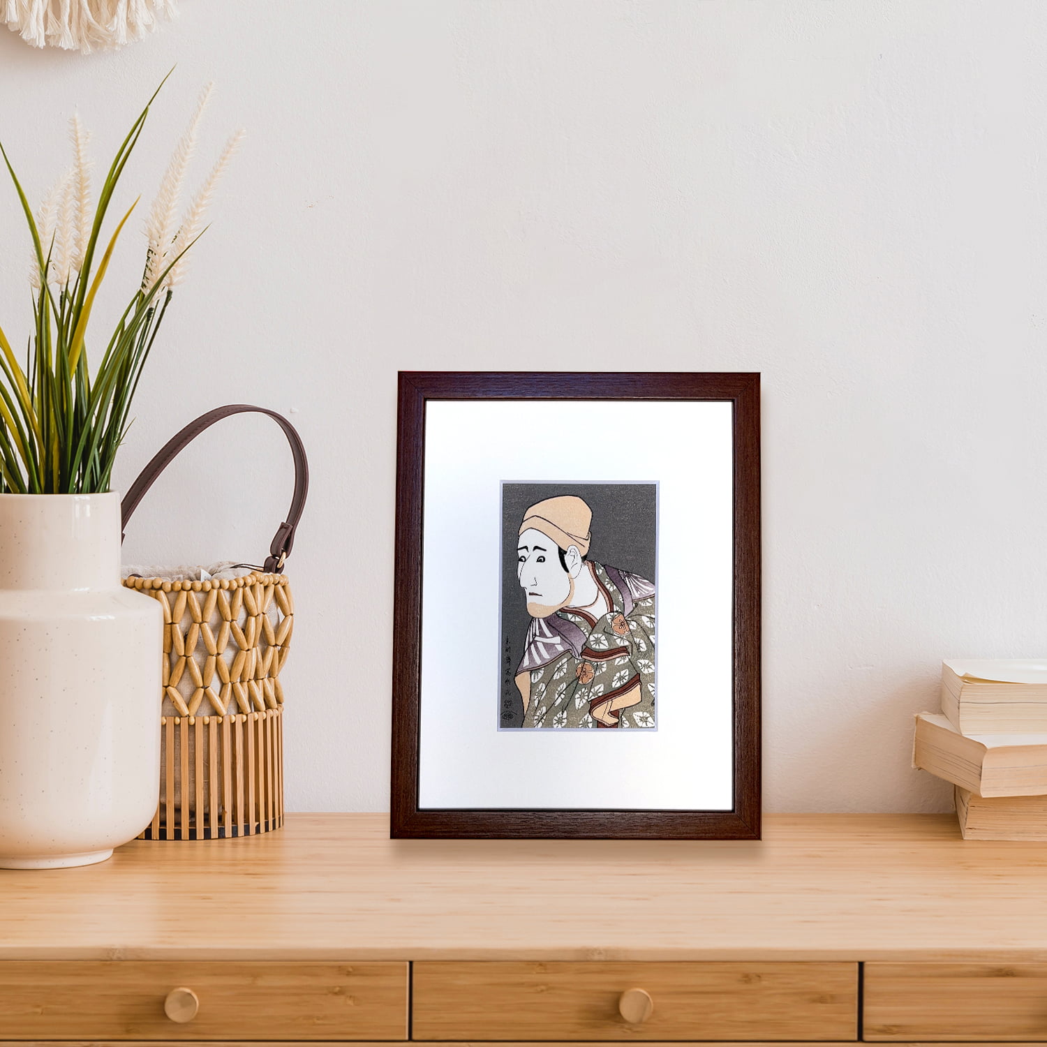 東洲斎写楽「八代目森田勘弥の駕籠駕籠舁鶯の次郎作」小型・ミニ浮世絵