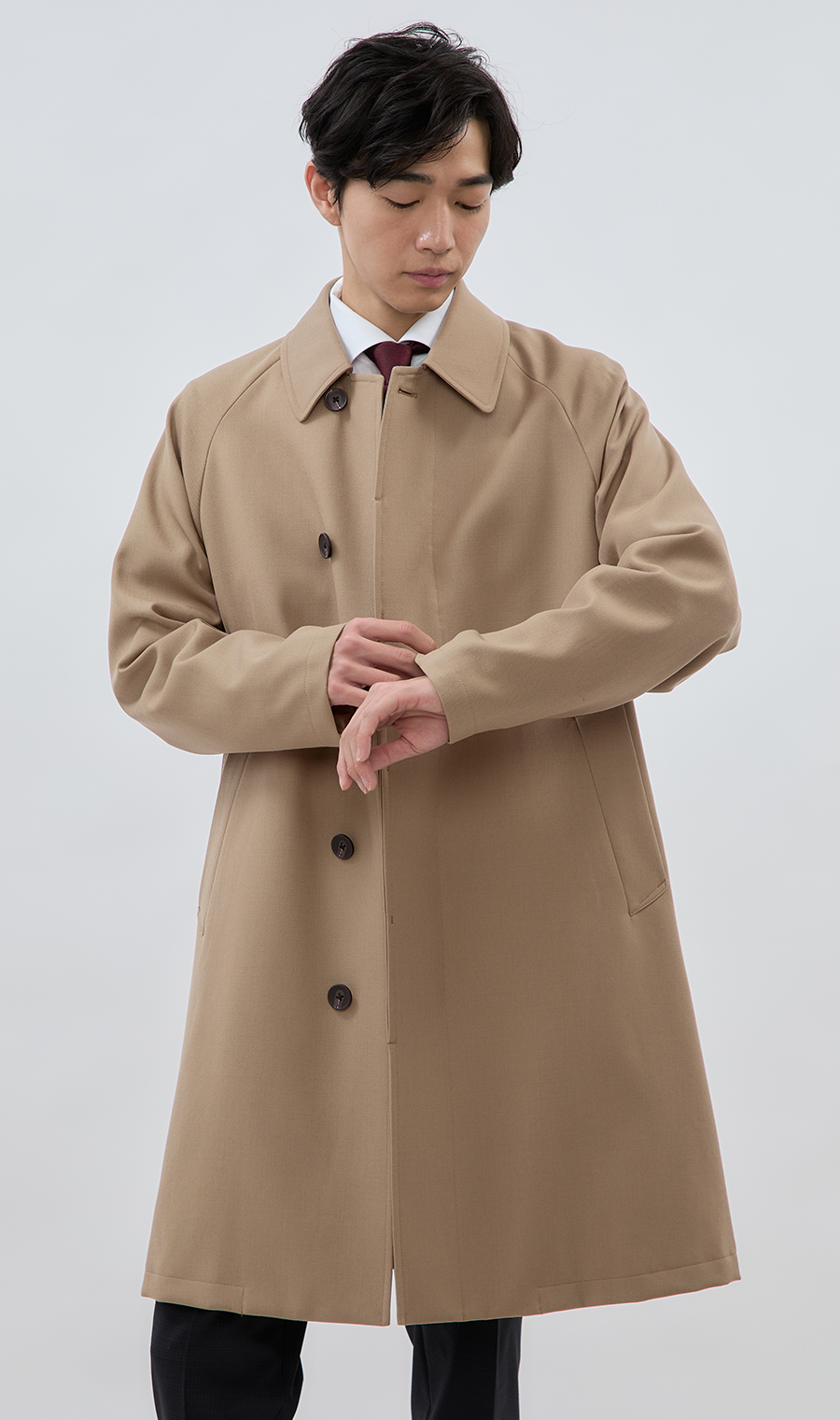 ラグランスリーブステンカラーコート (231405-71) | HILTON | 紳士服