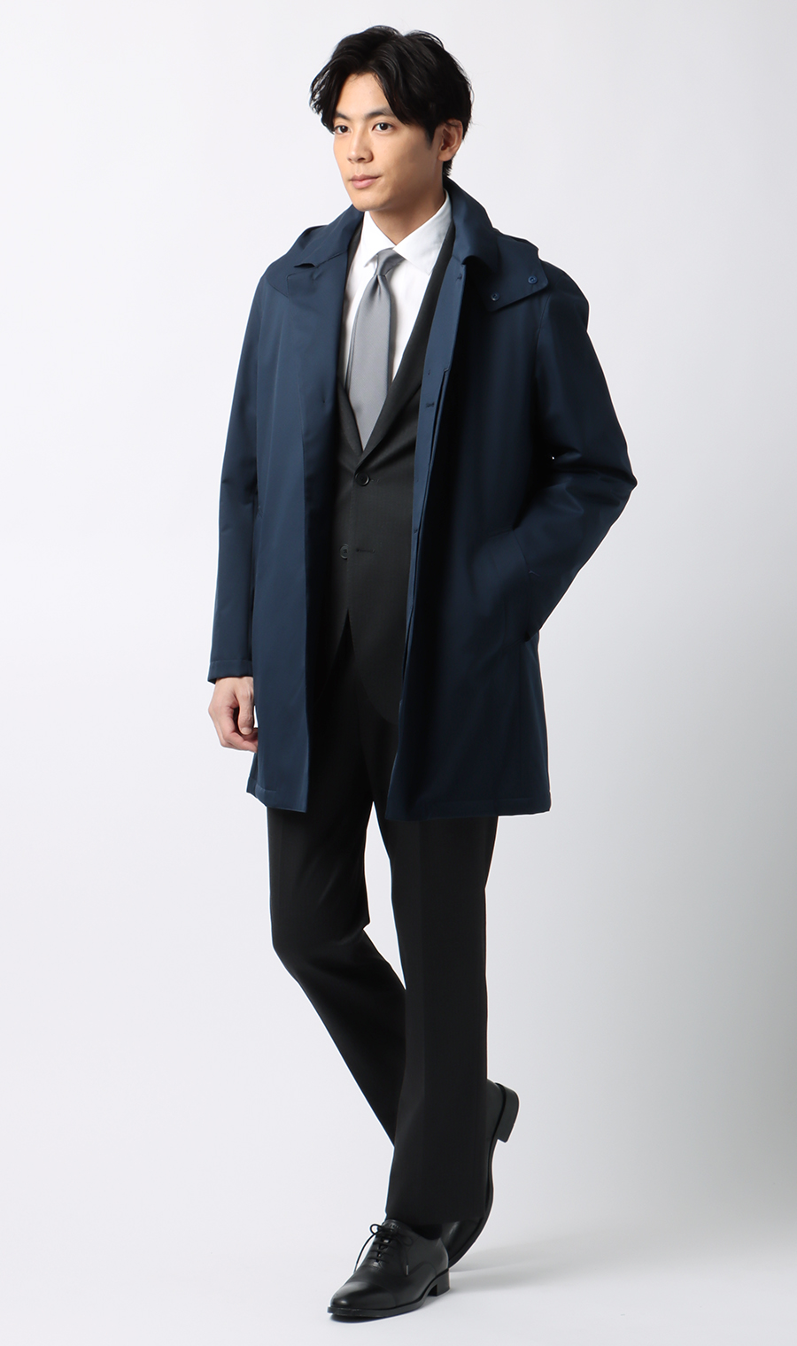 フード付きステンカラーコート【BREATH THERMO】 (E2JEC570-11