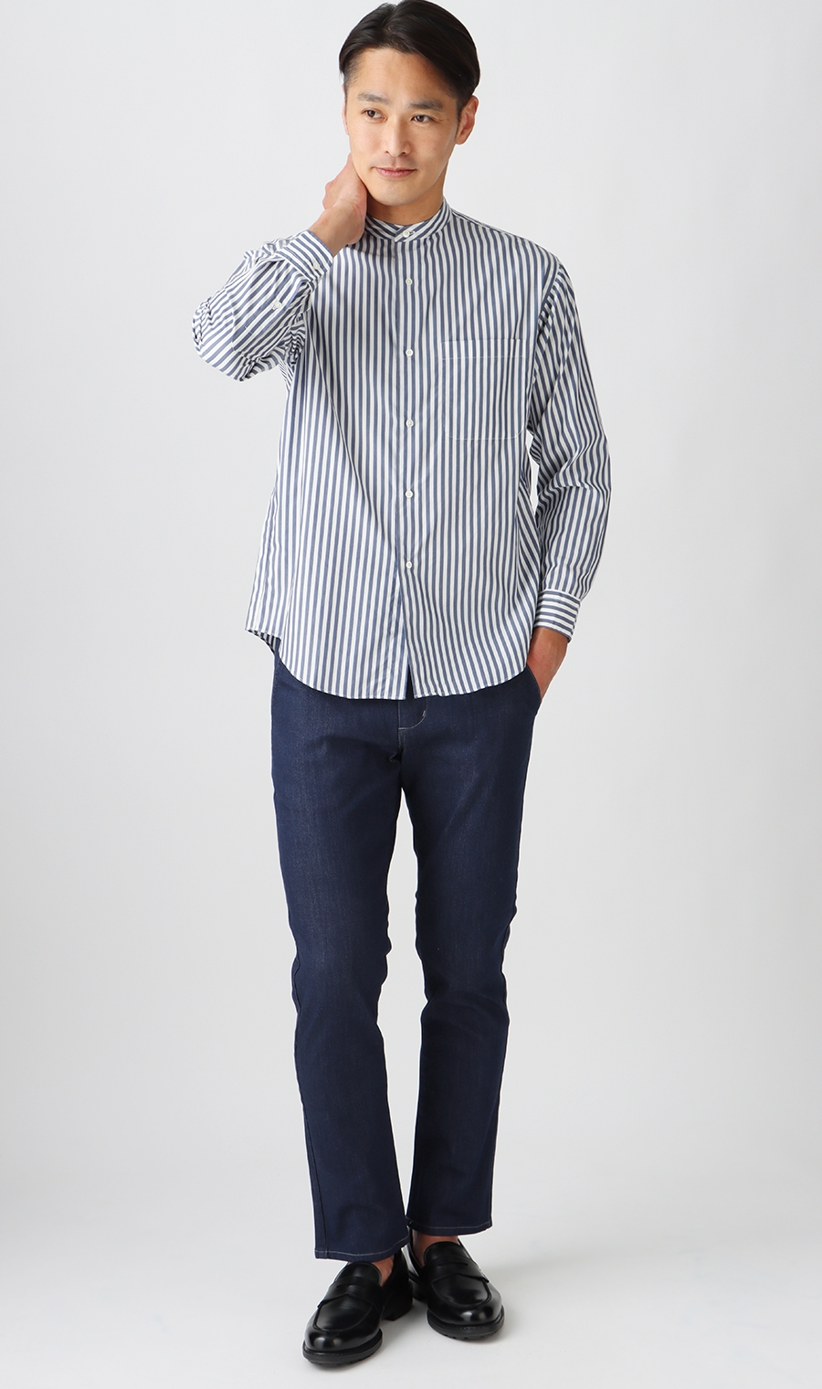 バンドカラーシャツ《ウォッシャブル》 (TTNVW-21) | les. | 紳士服