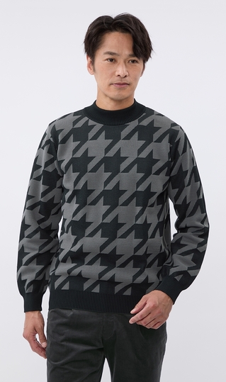 総柄モックネックセーター【MIZUNO GOLF】 (E2JCB560-14) | MIZUNO