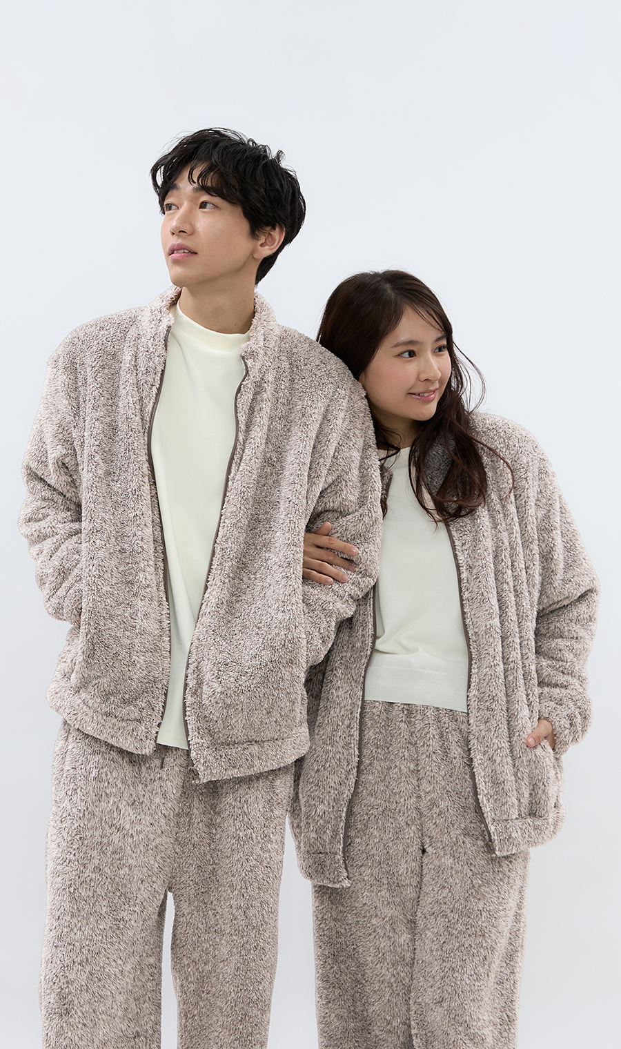 男女兼用】ほかリッチミックスフリースフルジップ【セットアップ着用可