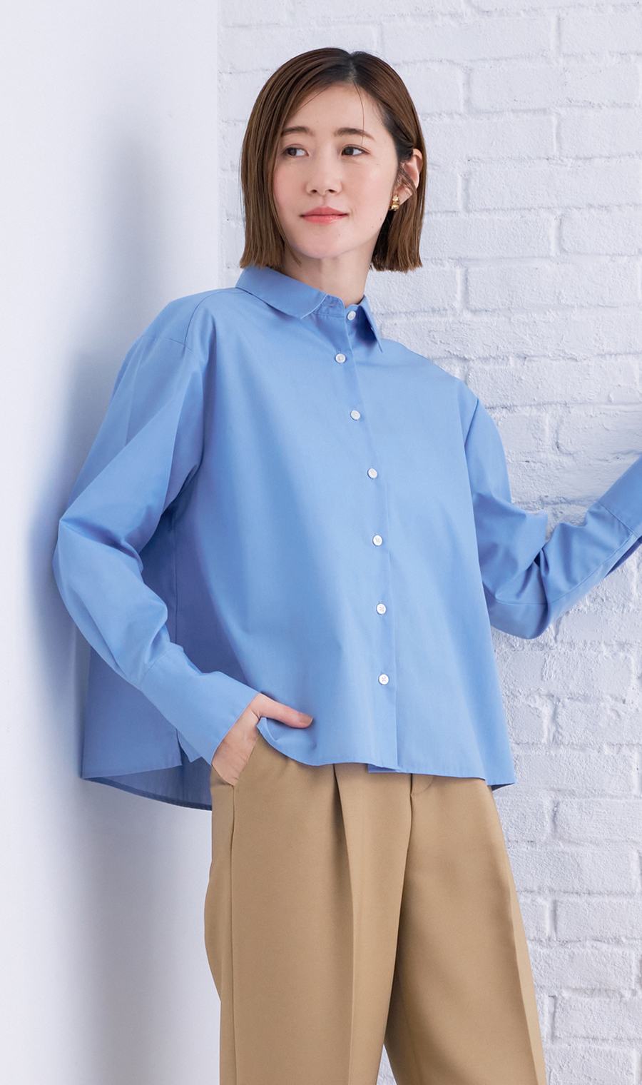 レギュラーカラーショート丈シャツ【長袖】 (ASH25146-22) | ANCHOR