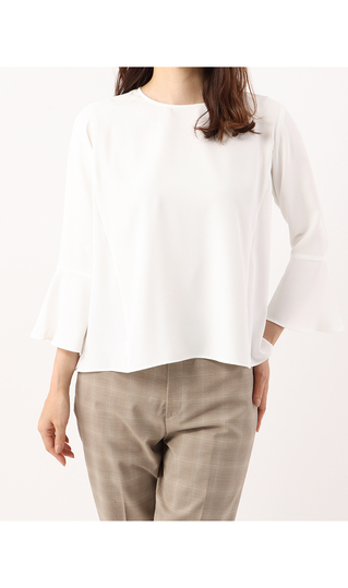 フレアスリーブブラウス《長袖》《ダブルクロス》 (ABL24148-10