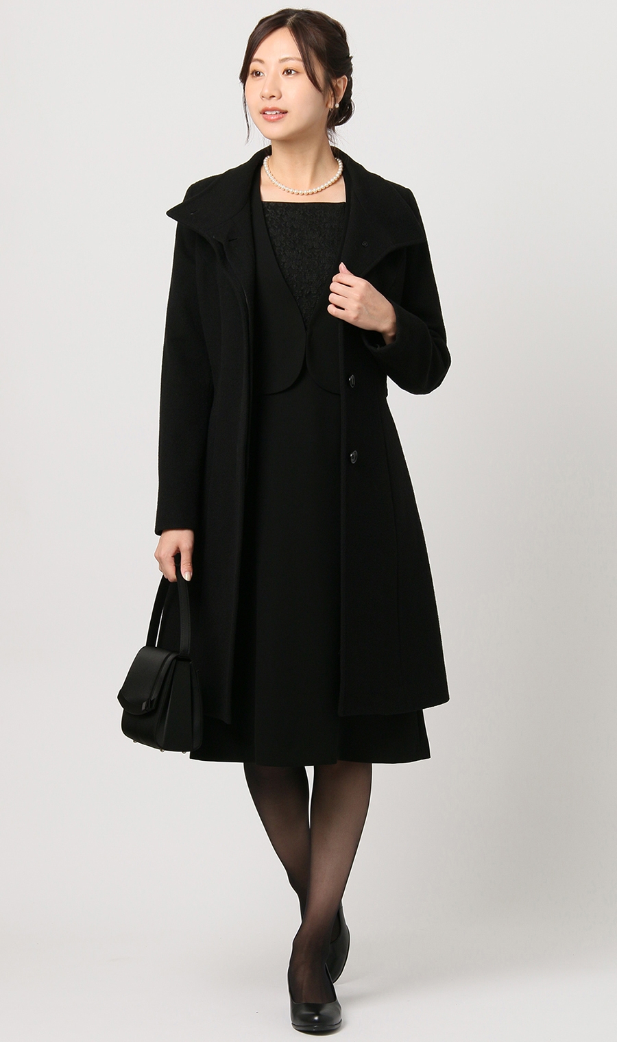 スタンドカラーコート【Super100's】 (ASL16100-01) | ANCHOR WOMAN