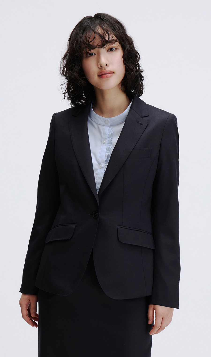 1ボタンテーラードジャケット【セットアップ着用可】 (HJT5560-C