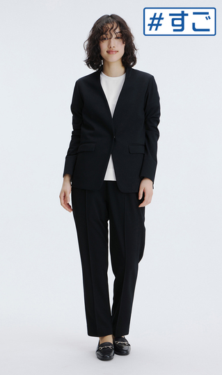 新品タグ付♪高級セットアップ 洋服の青山 グレー パンツスーツ 11号 9