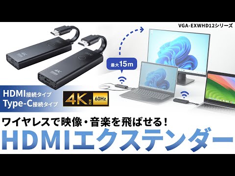 ワイヤレスHDMI〕送受信機セット(HDMI接続用) 4K対応ワイヤレスHDMI