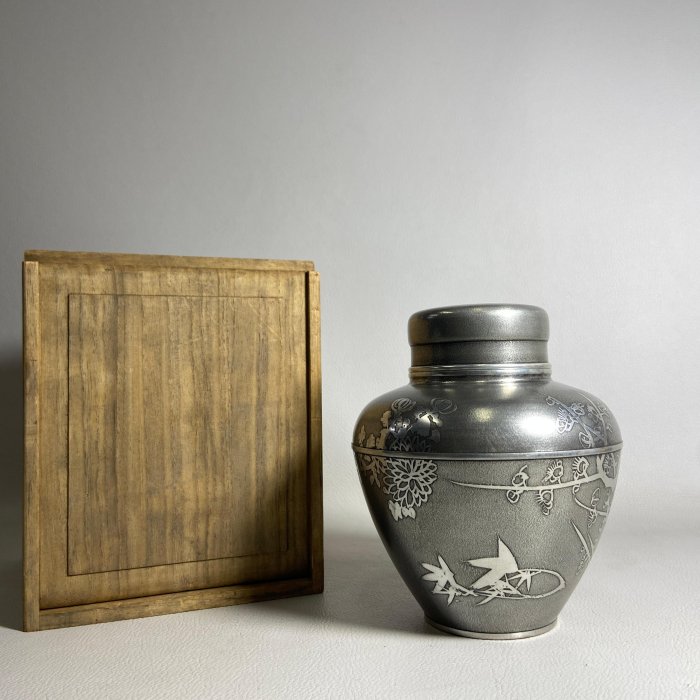 古玩輕鬆拍】老日本昭和年紀念時代煎茶道具名工匠乾茂號造落款四君子紋