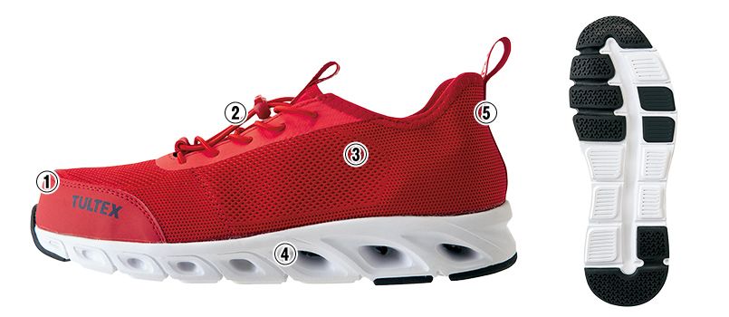 アイトス AZ-51667 超軽量・高通気モデル セーフティシューズ かかと