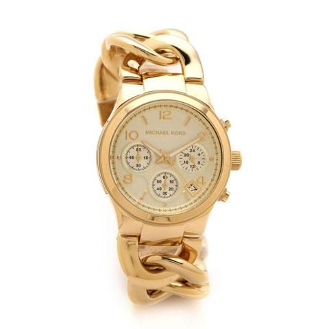 マイケルコース 時計 ランウェイ MK3131 ゴールド×チェーンベルト