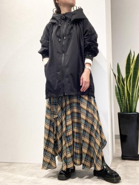 DOUBLE STANDARD CLOTHING】ウール混ラメチェックスカート【Made in