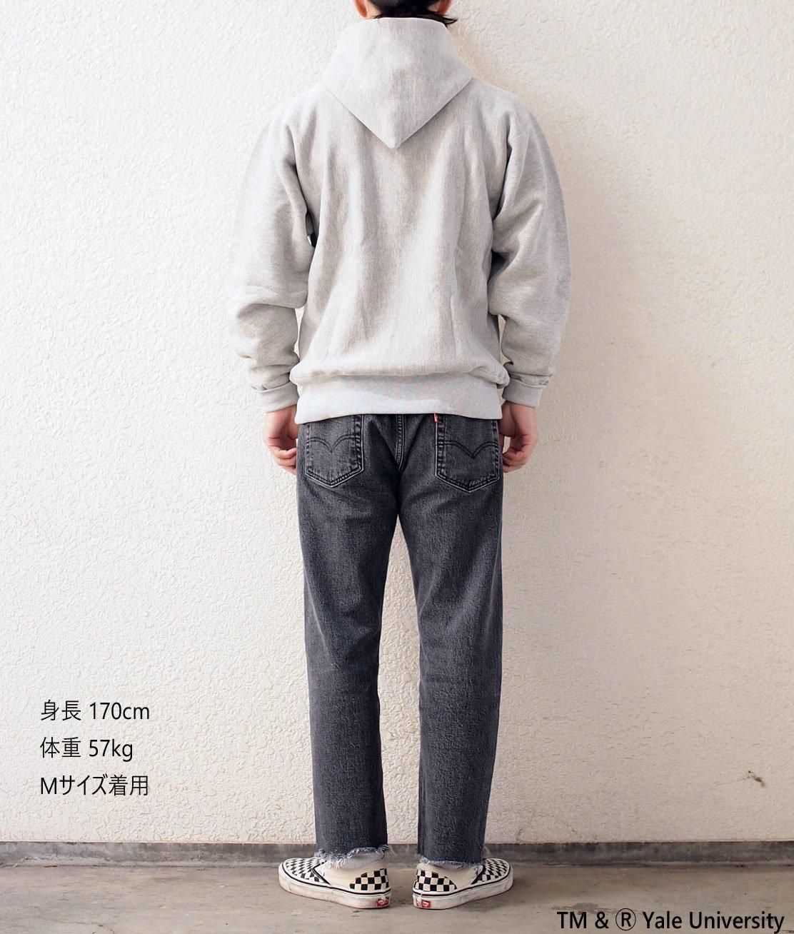 Champion-TRUE TO ARCHIVES】C3-S122 RW HOODED SWEAT - SILVER GREY