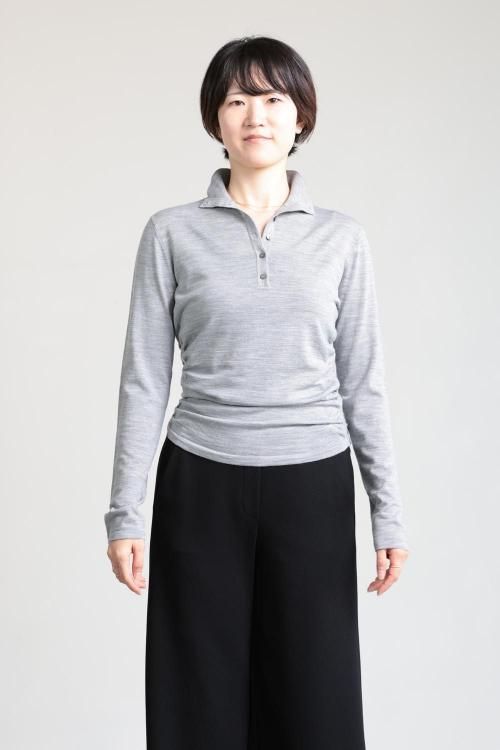 Theory(セオリー) Regal Wool Henley Sweater GreyMelange - YAMAROKU